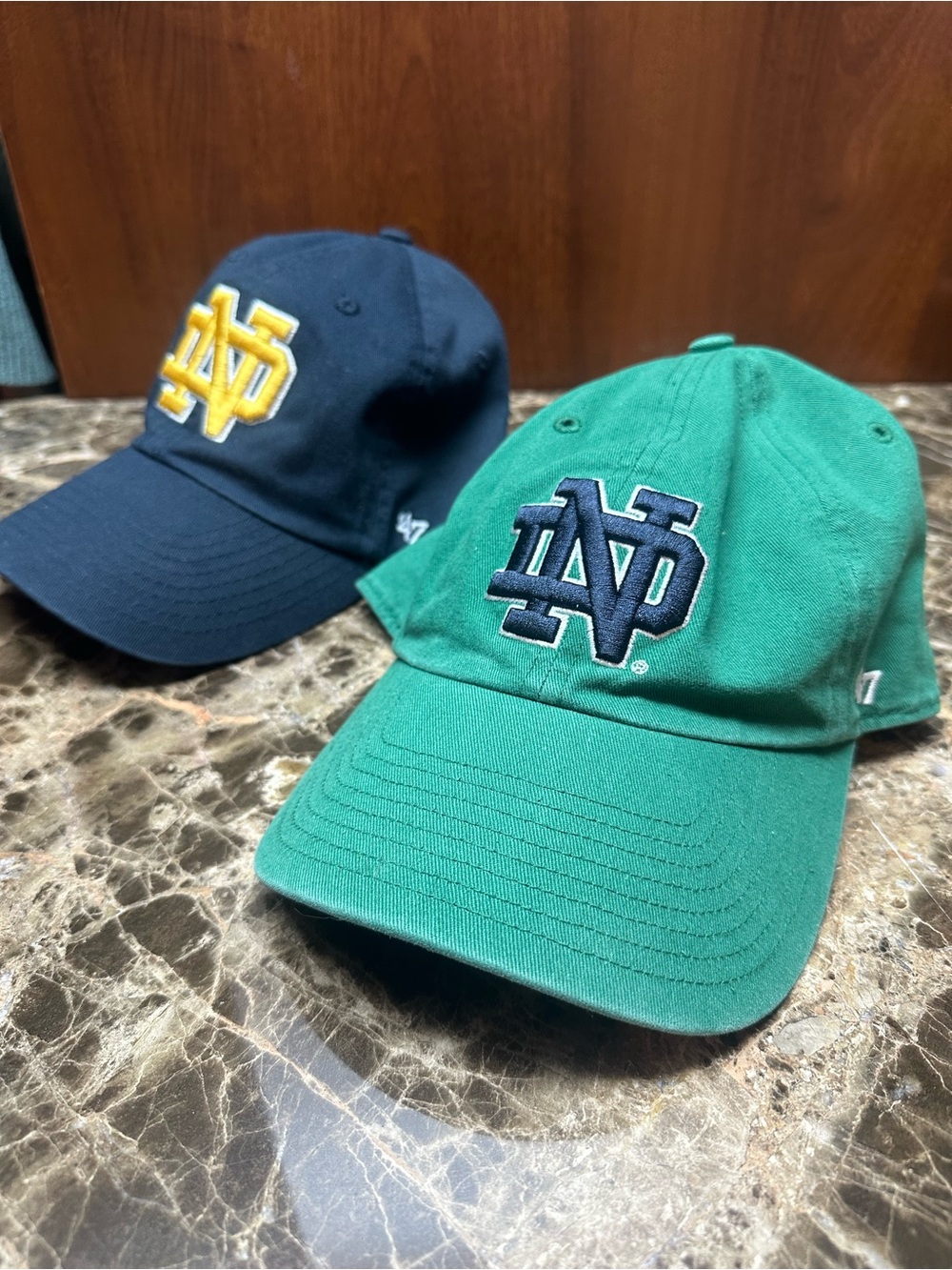 '47 Brand Notre Dame Adjustable Caps with Woven Logo Patch (bundle)